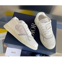 Sumptuous Dior B27 Low-Top Sneakers in Calfskin and Knit Oblique White 2122671