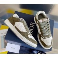 Low Price Dior B27 Low-Top Sneakers in Calfskin and Suede White/Green 122677