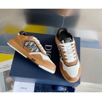 Best Price Dior B27 Low-Top Sneakers in Calfskin and Oblique Canvas Brown/White 122686