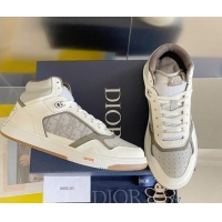 Luxurious Dior B27 High-Top Sneakers in Calfskin White /Grey 1226101