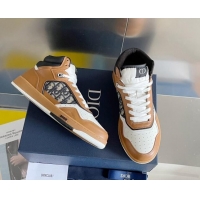 Purchase Dior B27 High-Top Sneakers in Calfskin and Oblique Canvas Brown 1226105