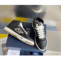 Grade Quality Dior B27 High-Top Sneakers in Calfskin and Oblique Canvas Black 1226108