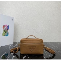 Pretty Style Prada Leather mini-bag 1BH202 Caramel