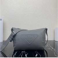 Most Popular Prada Leather bag with shoulder strap 2VH165 gray