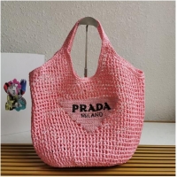 Famous Brand Prada Crochet tote bag 1BG424 pink