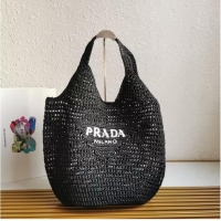 Good Quality Prada Crochet tote bag 1BG424 black