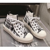 Best Grade Dior Walk'n'Dior High-top Sneakers in Check Technical Mesh Black/White 2261121