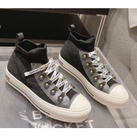 Good Quality Dior Walk'n'Dior High-top Sneakers in Black Macrocannage Technical Mesh 2261124