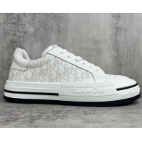 Top Design Dior Fall Low-top Sneakers in White Oblique Leather 122925