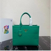 Buy Discount Medium leather Prada Symbole bag with topstitching 1BA378 Green