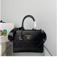 Good Product Small leather Prada Symbole bag with topstitching 1HH039 black