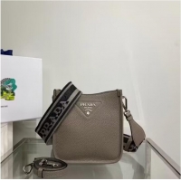 Most Popular Prada Leather mini shoulder bag 1BH191 Taupe