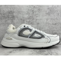 Stylish Dior B30 Sneakers in Mesh and Technical Fabric Light Grey/White 122931