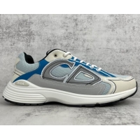 Stylish Dior B30 Sneakers in Mesh and Technical Fabric Blue/Grey 122939