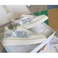 Low Price Dior DIOR-ID Sneakers in Toile de Jouy Reverse Print Calfskin Blue 122950