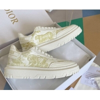 Good Looking Dior DIOR-ID Sneakers in Toile de Jouy Reverse Print Calfskin Green 122952