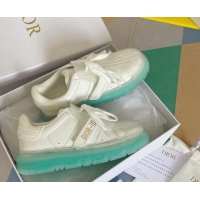 Discount Fashion ior DIOR-ID Sneakers in White Calfskin with Green Clear Sole 122954