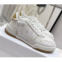 Trendy Design Dior One Sneakers in Oblique Perforated Calfskin White/Gold 013035