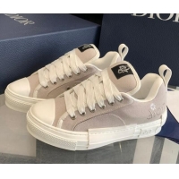 Best Price Dior BY ERL B23 Skater Sneakers in Cotton Canvas Light Grey 022819