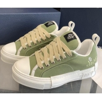 Cheap Price Dior BY ERL B23 Skater Sneakers in Green Cotton Canvas 3022821