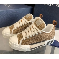 Best Product Dior BY ERL B23 Skater Sneakers in Brown Oblique Embroidered Cotton 022825