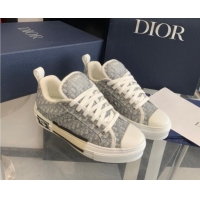 Good Quality Dior BY ERL B23 Skater Sneakers in Grey Oblique Embroidered Cotton 022826