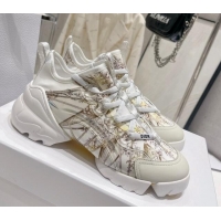 Discount Dior D-Connect Sneaker in White Multicolor Technical Fabric with Reve d'Infini Print 022834