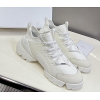 Durable Dior D-Connect Sneakers in White Technical Fabric 0329011