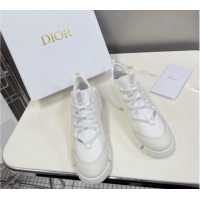 Durable Dior D-Connect Sneakers in White Technical Fabric 0329011