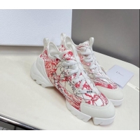 Good Looking Dior Dioramour D-Connect Sneakers in Technical Fabric White/Red 0329018