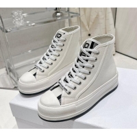 Discount Dior Walk'n'Dior High-top Platform Sneakers in White Cotton 329030