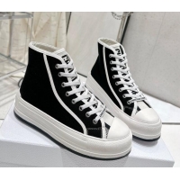 Popular Style Dior Walk'n'Dior High-top Platform Sneakers in Black Cotton 329031