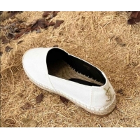 Shop Duplicate Saint Laurent Canvas Espadrilles with Back YSL Embroidery White 101155