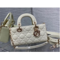 Buy Fashionable Dior SMALL LADY D-JOY BAG Patent Cannage Calfskin M0613OW white