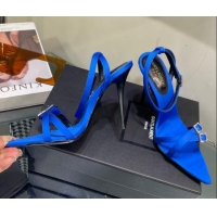 Duplicate Saint Laurent Lila Sandals in Satin 11.5cm Heel Blue 114065