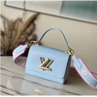 Famous Brand Louis Vuitton Epi Leather Twist PM M22515 Bleu Nuage Blue