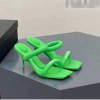 ​Most Popular Alexander Wang Julie Padded Nylon High Heel Slide Sandals AW0209 Green 2023