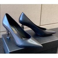 Best Price Saint Laurent Calfskin YSL High Heel Pumps 8.5cm All Black 122858