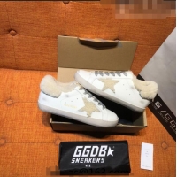 ​Good Product Golden Goose Super-Star Sneaker in Leather and G0160 Shearling White/Beige 2022