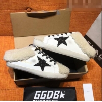 ​Best Price Golden Goose Private EDT Sabots Sneakers in Leather and Shearling G0161 White 2022