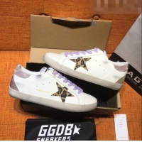 ​Best Price Golden Goose Super-Star Calfskin Sneaker with Glitter Pink Heel Tab G0174 White 2022