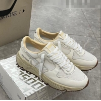 Top Quality Golden Goose Running Sole Sneakers in optical-white mesh and nappa leather with white leather star 1022 2023