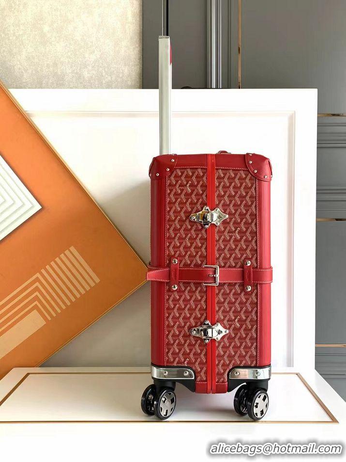 Discount Goyard Bourget PM Trolley Case Wheeled Luggage 20inches GY1647 Red