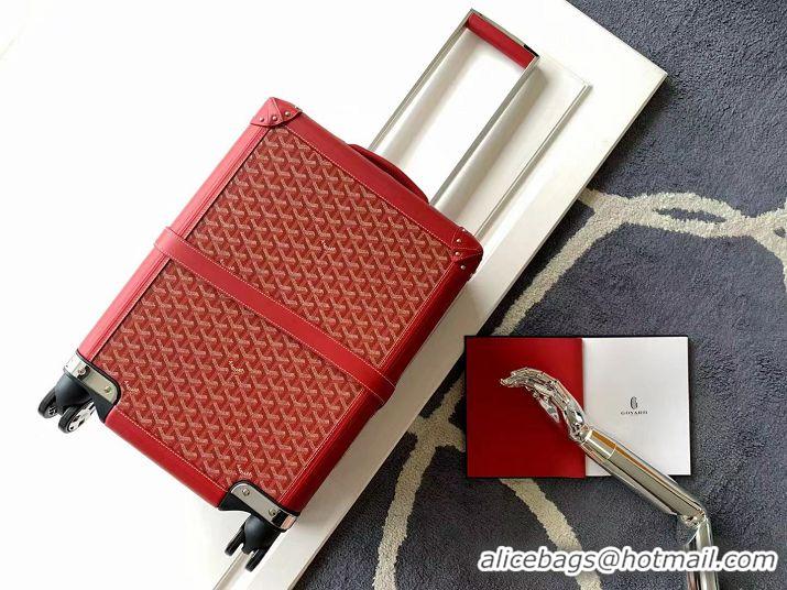 Discount Goyard Bourget PM Trolley Case Wheeled Luggage 20inches GY1647 Red