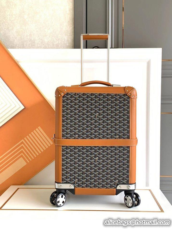 Good Taste Goyard Bourget PM Trolley Case Wheeled Luggage 20inches GY1647 Brown