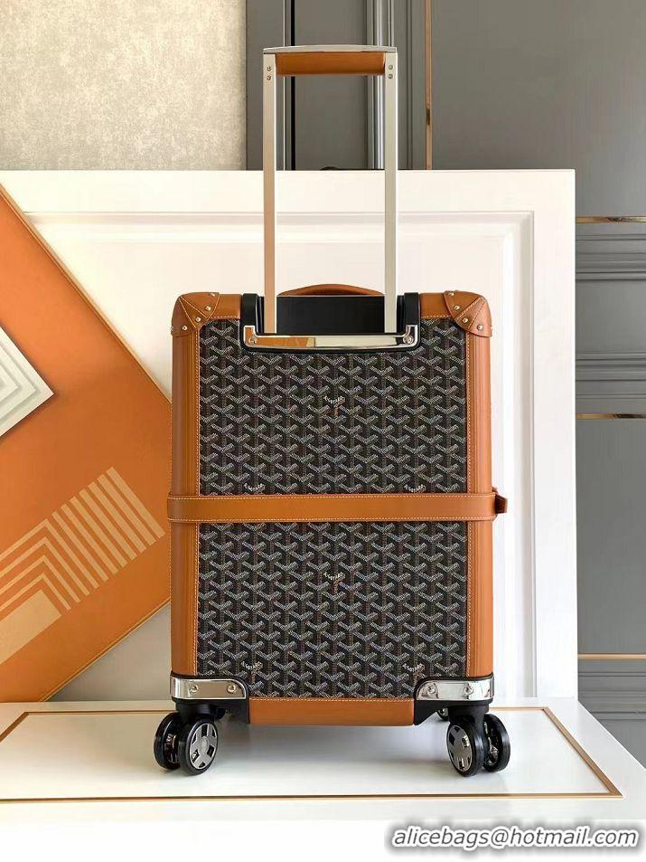 Good Taste Goyard Bourget PM Trolley Case Wheeled Luggage 20inches GY1647 Brown