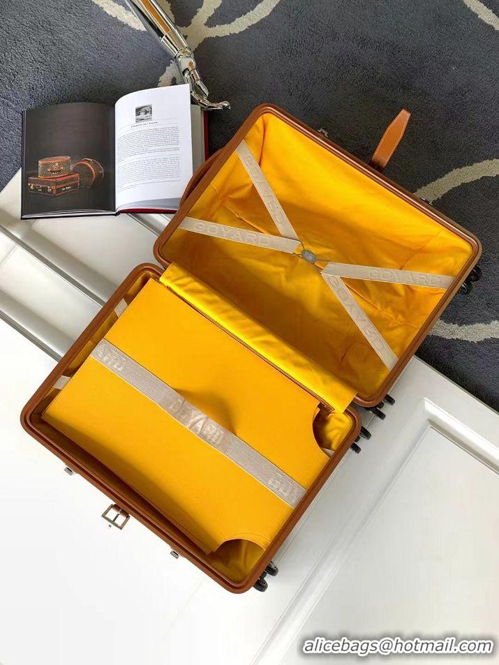 Good Taste Goyard Bourget PM Trolley Case Wheeled Luggage 20inches GY1647 Brown