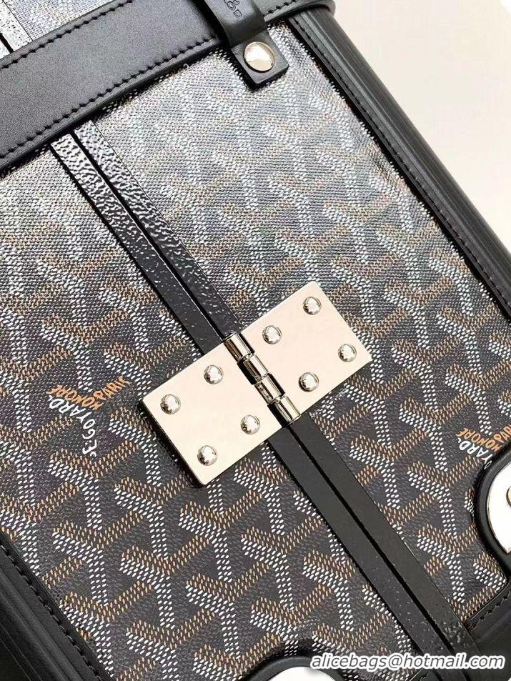 Shop Grade Goyard Bourget PM Trolley Case Wheeled Luggage 20inches GY1647 Black