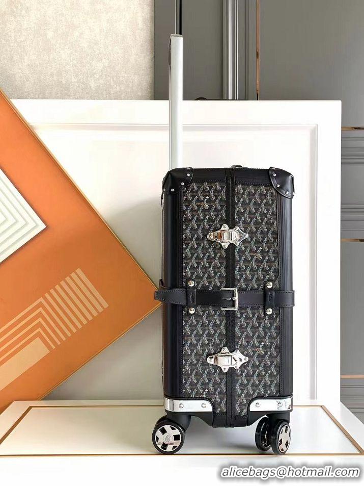 Shop Grade Goyard Bourget PM Trolley Case Wheeled Luggage 20inches GY1647 Black