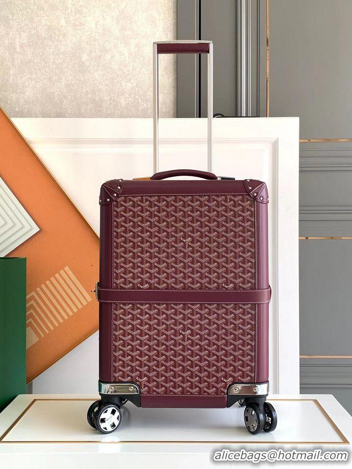 Good Taste Goyard Bourget PM Trolley Case Wheeled Luggage 20inches GY1647 Burgundy